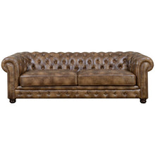 Load image into Gallery viewer, Caine Faux Leather Rolled Arm Chesterfield Sofa 3818RR

