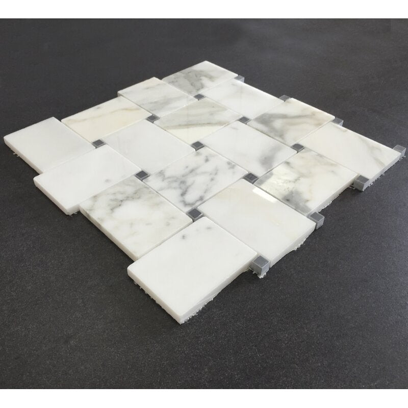 Calacatta Gold Basket Weave Mosaic Wall & Floor Tile 5533RR (10 boxes)