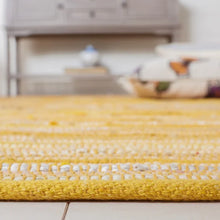 Load image into Gallery viewer, Caldina Striped Handmade Flatweave Cotton Area Rug in Yellow 2&#39;3&quot; x 5
