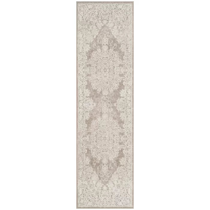 Calidia Oriental Area Rug in Beige/Cream, Runner 2'3