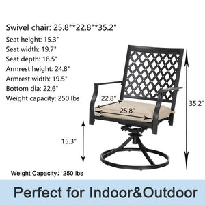 Callicles Swivel Patio Dining Chair with Cushion MRM3920