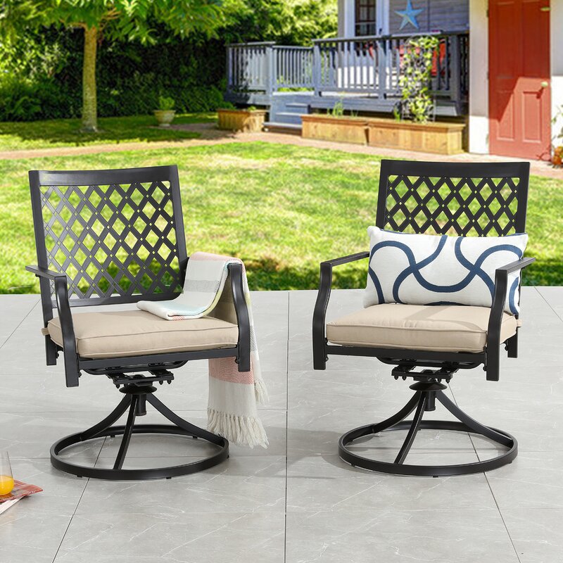 Callicles Swivel Patio Dining Chair with Cushion MRM3920