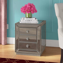 Load image into Gallery viewer, Camellia 24&#39;&#39; Tall Wood/Glass 3 - Drawer Mirrored Accent Chest
