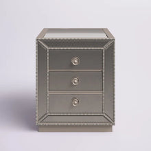 Load image into Gallery viewer, Camellia 24&#39;&#39; Tall Wood/Glass 3 - Drawer Mirrored Accent Chest
