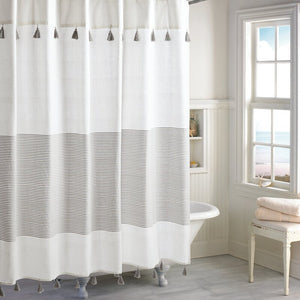 Campanella 100% Cotton Stripe Single Shower Curtain #HA9801