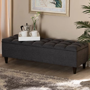 Charcoal Campanella Upholstered Flip Top Storage Bench, 15'' H x 48'' W x 15.5'' D