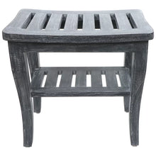 Load image into Gallery viewer, 16.75&quot;H x 16.63&quot;W x 10&quot;D Weathered Gray Campbelltown Teak Shower Bench
