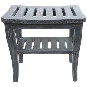 16.75"H x 16.63"W x 10"D Weathered Gray Campbelltown Teak Shower Bench