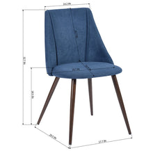 Load image into Gallery viewer, Camron Upholstered Side Chair Set of 2 Blue/Dark Brown 2901RR
