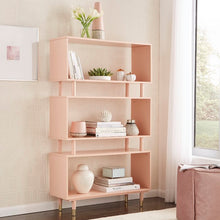 Load image into Gallery viewer, Blush Pink Camylle 59.5&#39;&#39; H x 34.6&#39;&#39; W Standard Bookcase
