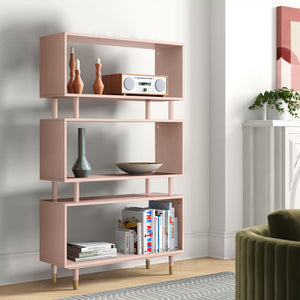 Blush Pink Camylle 59.5'' H x 34.6'' W Standard Bookcase