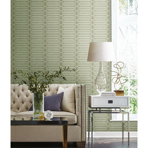 Sage/Green/Metallic Candice Olson Breathless Pavilion 33' L x 20.5" W Wallpaper Roll 230DC