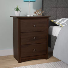 Load image into Gallery viewer, Esptresso Laminate Cansel 29&#39;&#39; Tall 3 - Drawer Nightstand
