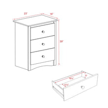 Load image into Gallery viewer, Esptresso Laminate Cansel 29&#39;&#39; Tall 3 - Drawer Nightstand
