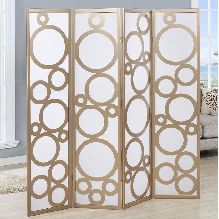 Cantero 70'' W x 70'' H 4 - Panel Solid Wood Folding Room Divider