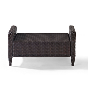 Kiawah Wicker Outdoor Ottoman with Sangria Cushion MRM2783