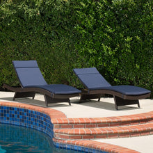 Load image into Gallery viewer, Navy Cara IndoorOutdoor Chaise Lounge Cushion - Set of 2 (SB139)
