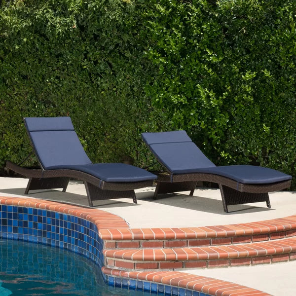 Cara IndoorOutdoor Chaise Lounge Cushion (Set of 2)