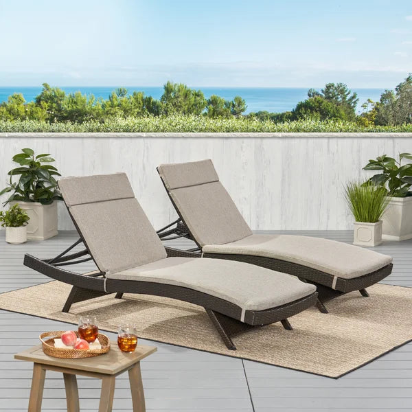 Cara IndoorOutdoor Chaise Lounge Cushion (Set of 2)