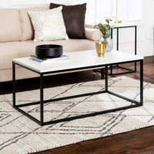 Load image into Gallery viewer, Carbon Loft Geller Metal Frame Coffee Table - White Faux Marble / Black 4454RR
