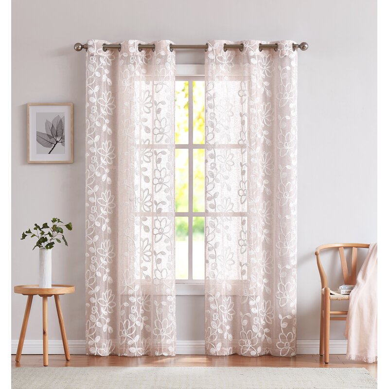 Carcassonne Semi-Sheer Grommet Curtain Panels (Set of 2), 38