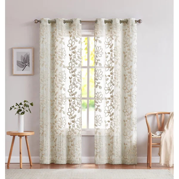 Carcassonne Semi-Sheer Grommet Curtain Panels 38 x 84 (Set of 2)