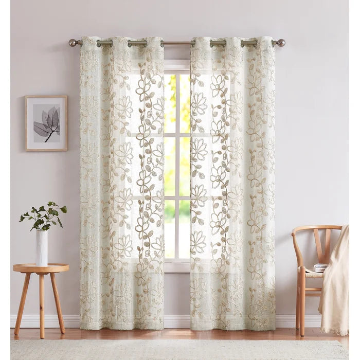 Carcassonne Semi-Sheer Grommet Curtain Panels, 38