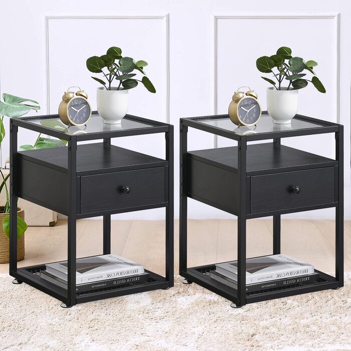 Carlan Iron Nightstand (Set of 2)