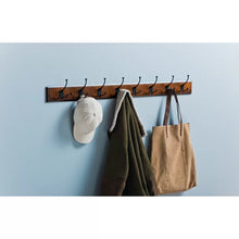 Load image into Gallery viewer, Cocoa/Black Carlens 45&#39;&#39; Wide 8 - Hook Wall Mounted Coat Rack
