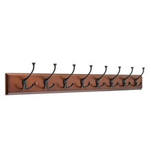 Load image into Gallery viewer, Cocoa/Black Carlens 45&#39;&#39; Wide 8 - Hook Wall Mounted Coat Rack
