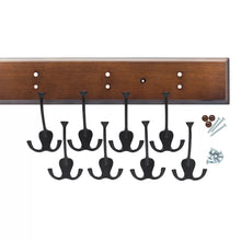 Load image into Gallery viewer, Cocoa/Black Carlens 45&#39;&#39; Wide 8 - Hook Wall Mounted Coat Rack
