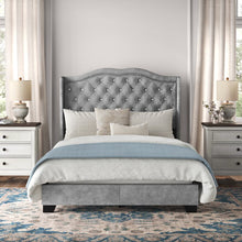 Load image into Gallery viewer, Carlie Tufted Upholstered Low Profile Standard Bed FULL 2523AH
