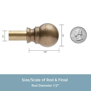 28" - 48" Brushed Brass Carlyne Adjustable 0.5" Single Curtain Rod