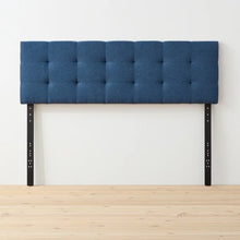 Load image into Gallery viewer, King/California King Navy Carlysle Upholstered Panel Headboard
