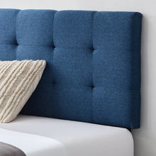 Load image into Gallery viewer, King/California King Navy Carlysle Upholstered Panel Headboard
