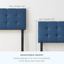 Load image into Gallery viewer, King/California King Navy Carlysle Upholstered Panel Headboard
