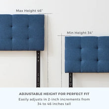 Load image into Gallery viewer, King/California King Navy Carlysle Upholstered Panel Headboard
