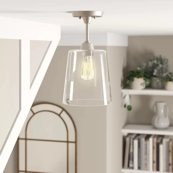 Carnell 1 - Light 10'' Simple Dome Semi Flush Mount
