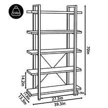 Load image into Gallery viewer, Carranza Steel Etagere Bookcase 70 x 39.4
