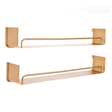 Load image into Gallery viewer, Lacktorp Modern Wall Shelf (Set of 2) - 5.5&quot;H x 34&quot;W x 5.5&quot;D - Gold
