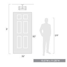 Load image into Gallery viewer, Cartee 4 - Light 15.5&#39;&#39; Caged Square/Rectangle Semi Flush Mount
