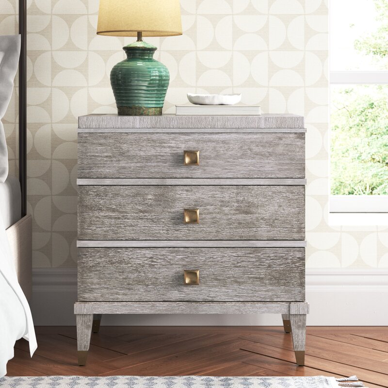 Casandria 3 - Drawer Nightstand in Gray MRM3239