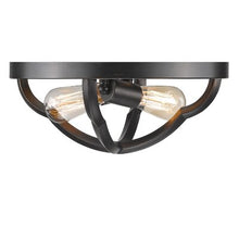 Load image into Gallery viewer, Casselman 2 - Light 14&quot; Caged Geometric Flush Mount - Aged Bronze - 502CE
