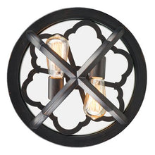 Load image into Gallery viewer, Casselman 2 - Light 14&quot; Caged Geometric Flush Mount - Aged Bronze - 502CE
