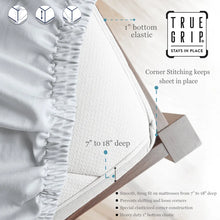 Load image into Gallery viewer, Queen White Casserly 400 Thread Count 100% Cotton Percale Sheet Set
