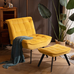 Cassiani Upholstered Accent Chair, Yellow