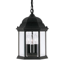 Load image into Gallery viewer, Castellanos Black 3 -Bulb 15&#39;&#39; H Mains Only Outdoor Hanging Lantern
