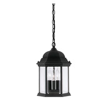 Load image into Gallery viewer, Castellanos Black 3 -Bulb 15&#39;&#39; H Mains Only Outdoor Hanging Lantern
