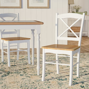 White / Natural Castellon Side Chair (Set of 4) #808HW - 2 separate boxes