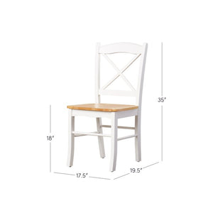 White / Natural Castellon Side Chair (Set of 4) #808HW - 2 separate boxes